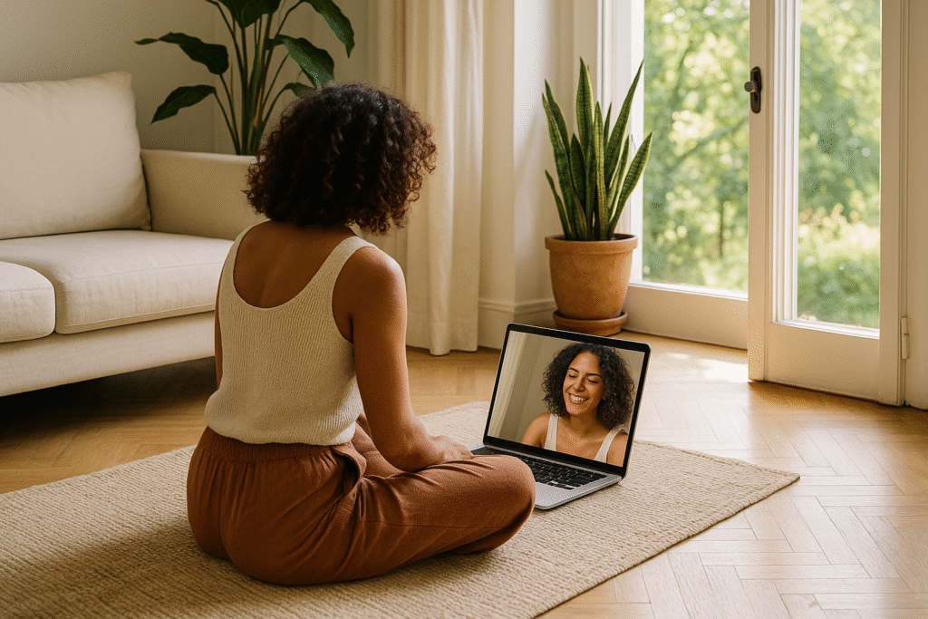 Femme entrepreneure alignee a son site internet